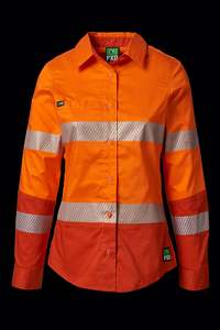 Hi Vis Shirts T Shirts Singlets: FXD | HI-VIS TAPED 360-DEGREE STRETCH WORK SHIRT | LSH-2TW
