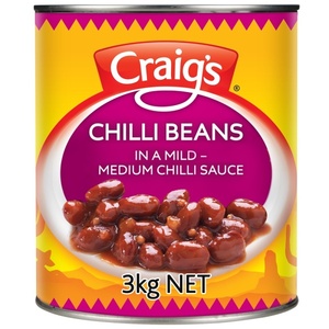 CRAIG’S CHILLI BEANS 3KG – Total Foods