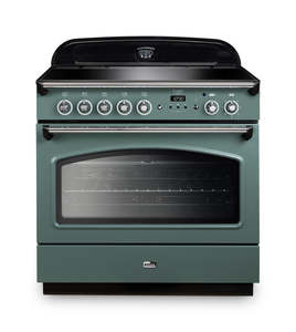 FALCON CLASSIC FX90 INDUCTION SINGLE OVEN COOKER MINERAL GREEN CHROME
