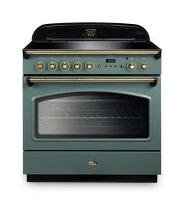 FALCON CLASSIC FX90 INDUCTION SINGLE OVEN COOKER MINERAL GREEN BRASS