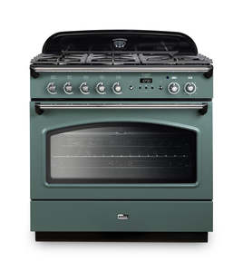 FALCON CLASSIC FX90 DUAL FUEL SINGLE OVEN COOKER MINERAL GREEN CHROME