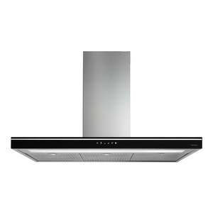 Built In Rangehoods: Falmec Luce 90cm island 800m3/h Black Glass