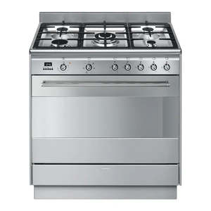Smeg Classic 90cm Freestanding Oven with Gas Cooktop - Stainless Steel