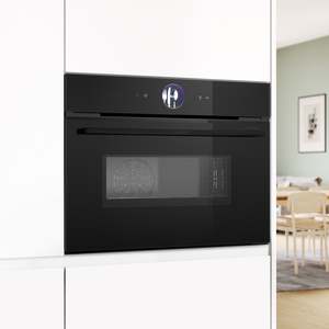 Bosch Series 8 Built-in Compact Oven with microwave function CMG936AB1A, 45cm Black