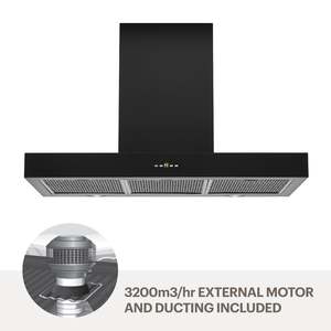 Amore 90cm quiet wallmount rangehood -Blk WMMIA9B-M32