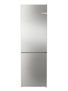 Fridge Freezer: Bosch Series 4 Free-standing Fridge-Freezer with freezer at bottom, Brushed steel anti-fingerprint