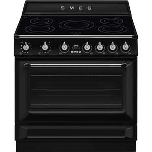 SMEG Victoria Induction Pyro Freestanding Cooker 90cm Black