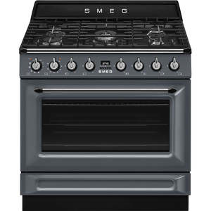 SMEG Victoria Dual Fuel Pyro Freestanding Cooker 90cm Slate Grey