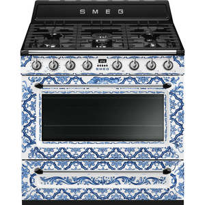 Cooking: SMEG Dolce & Gabbana Dual Fuel MF Freestanding Cooker 90cm Blu Mediterraneo