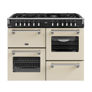 Dual Fuel Freestanding Ovens: BELLING 110CM RANGE COOKER DLX DF CREAM