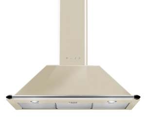 Appliances: SMEG Victoria Wallmount Canopy Rangehood 90cm Cream
