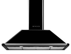 SMEG Victoria Wallmount Canopy Chimney Rangehood 110cm Black