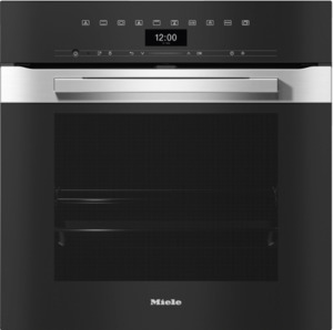 Single Wall Ovens: Miele H7464 BP Pureline CleanSteel Pyrolytic Oven