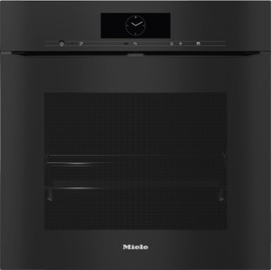 Single Wall Ovens: Miele H7860 BPX VitroLine Obsidian Black Pyrolytic Oven