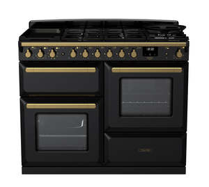 Falcon ESTEL DELUXE 110CM DUAL FUEL FREESTANDING COOKER ANTIQUE BRASS PROVING