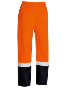 Pants: BP6965T Bisley Taped Hi Vis Shell Rain Pant in Orange/Navy or Yellow/Navy
