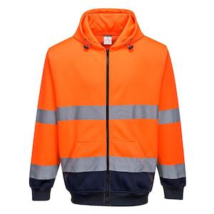 Hoodies Jumpers: B317 Portwest Hi-Vis Contrast Zipped Hoodie