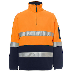 6DNPF JB'S Wear Day/Night Hi Vis 1/2 Zip Polar Fleece Orange/Navy or Lime/Navy