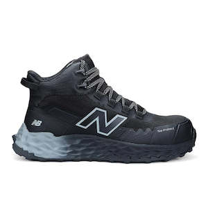 Work Boots: Foam Cremorne Womens Mid 2E Safety Boot, Black/Grey