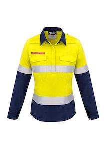 ZW131 Syzmik Womens FR Closed Front Hooped Taped Spliced Shirt