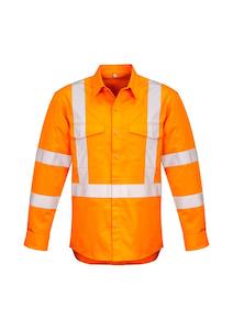 Syzmik: ZW690 Syzmik Mens Hi Vis X Back Taped Long Sleeve Shirt