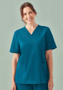Healthcare: CU543LS BizCare Womens Pulse V-Neck Scrub Top