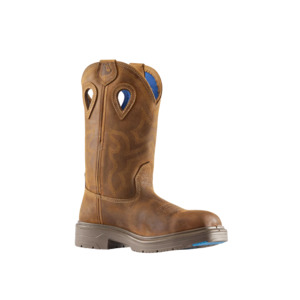 Work Boots: 813945 Blue Heeler Square Toe  | Distressed Brown