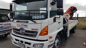 Hire: Truck Manual Hino 500 Series 1426 fitted with Palfinger PK12501 SLD5 9.8m Crane - Class 2 Drivers Licence
