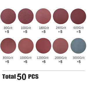 50 Pack 150MM Hook It Disc P80 - P3000