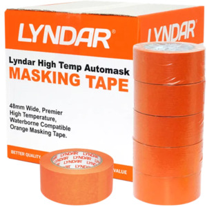 LYNDAR HIGH TEMP AUTOMASK TAPE ORANGE 48mm x 50m (BOX 20)