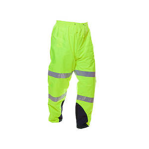 Hi Vis Wet Weather Pants: Safe-T-Tec | Yellow Essentials PU Coated Yellow Rain Trousers | 801075