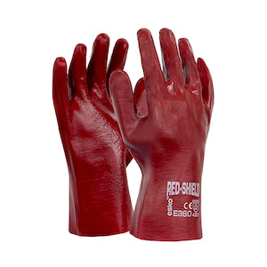 Chemical Resistant Gloves: Esko | Red Shield Gauntlet 27cm Glove | 72 Pairs