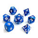 7 Piece Metal DND Dice Set Blue Plated
