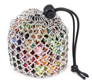 Dice Accessories: Chainmail Dice Bag (Silver)
