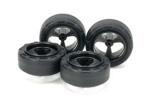 Mini 4wd Wheels Tires: Tamiya Mini 4wd 95635 Super Hard Small Dia. Narrow Tires (24mm) & Carbon Reinforced 3-Spoke Wheels