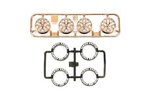 Mini 4wd Wheels Tires: Tamiya Mini 4wd 95530 Low Profile Tire & Copper Plated Wheel Set (Y Spoke)