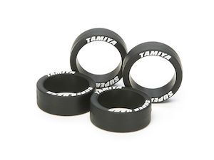 Mini 4wd Wheels Tires: Tamiya Mini 4wd 95323 Super Hard Low Tire (Black)