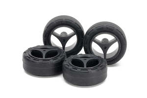 N2 Racing: Tamiya Mini 4wd 15543 Super Hard Small Dia. Narrow Tires (24mm) & Carbon Wheels