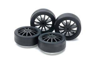N2 Racing: Tamiya Mini 4wd 15534 Small Dia. Low Friction Low-Profile Tires (26mm) & Carbon Wheels