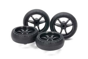 N2 Racing: Tamiya Mini 4wd 15546 LG Dia. Low Friction Arched Tires & Carbon Wheels