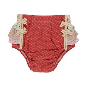 Arthur Ave: Red Dot Frilly Bottom Nappy Cover