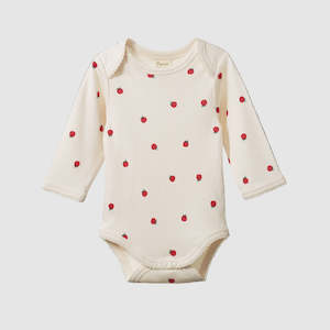 Raspberry Print- Cotton Long Sleeve Bodysuit
