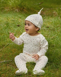 Baby Bodysuits: Long Sleeve Bodysuit Pointelle-Astra Floral