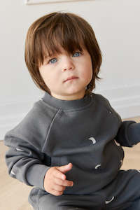 Knitwear Sweatshirts: Organic Cotton Henry Sweatshirt - Crescent Moon Icelandic