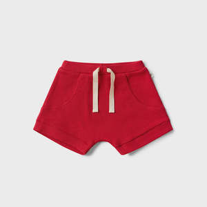 Red Rib Organic Shorts