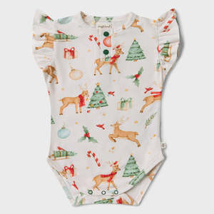 All: Prancer & Friends Short Sleeve Bodysuit with Frill