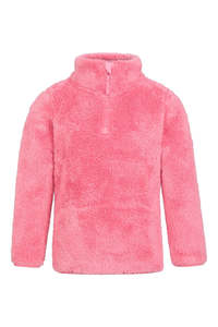 Knitwear Sweatshirts: Cozy Quarter Zip Teddy - Pink