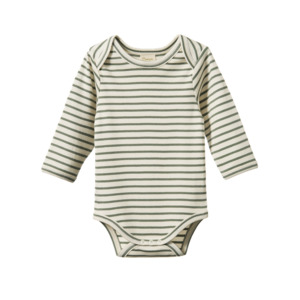 Short Sleeve Bodysuit - Nettle Sailor Stripe
