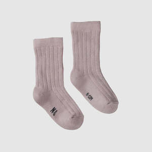 Organic Cotton Rib Socks - Lilac