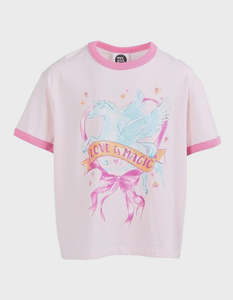 Pegasus Ringer Tee - Pink